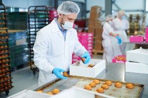 bakery worker wearing protective gear